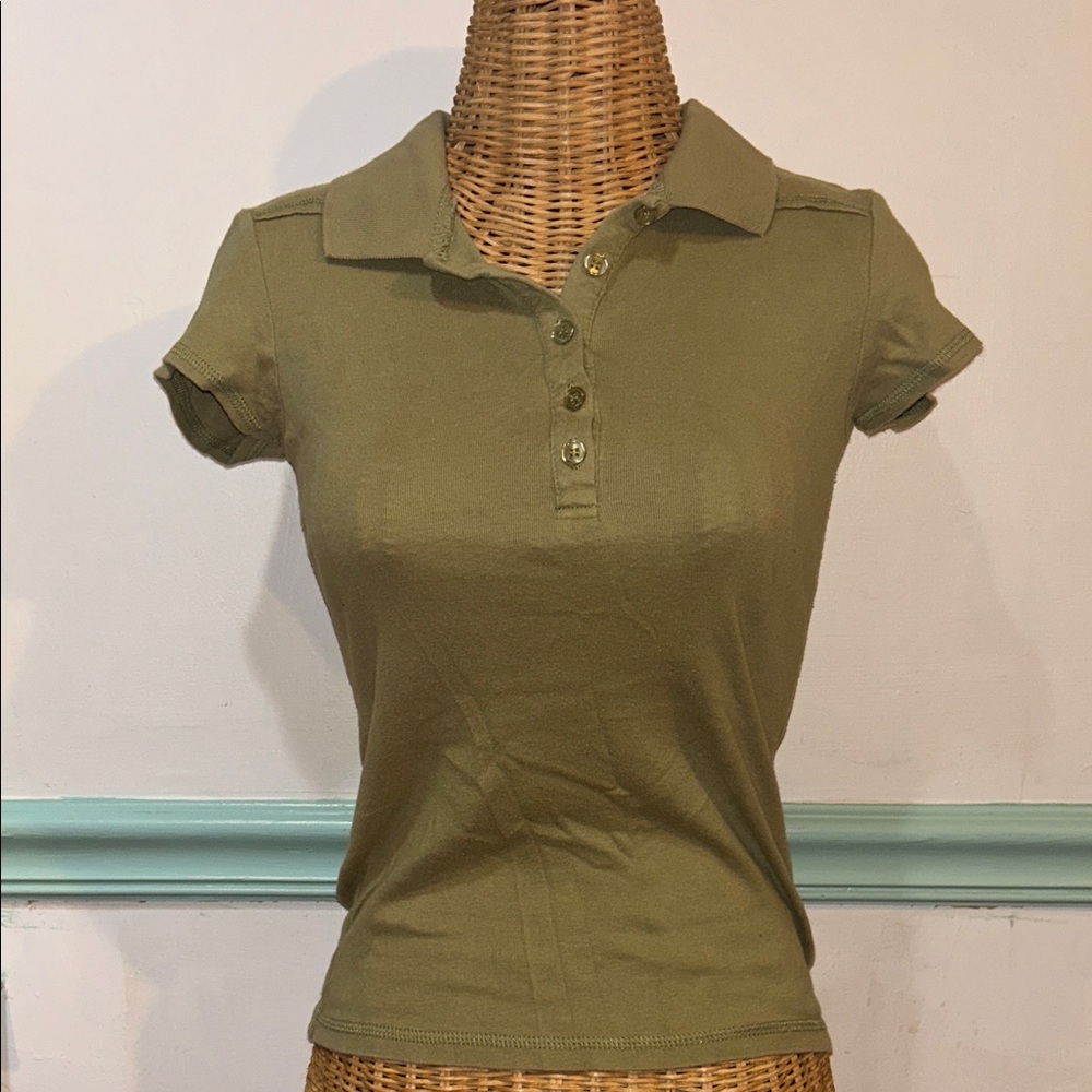 Y2K 100% Cotton Sage Green Polo